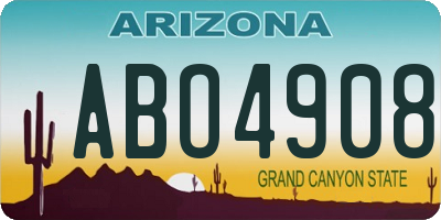 AZ license plate ABO4908