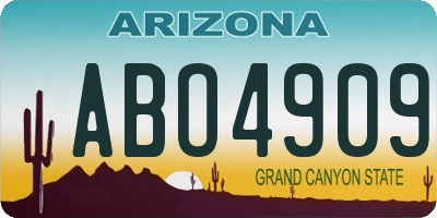 AZ license plate ABO4909