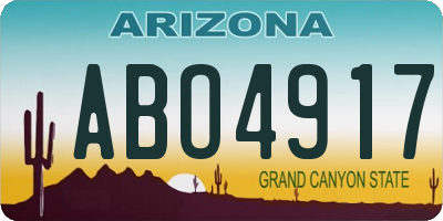 AZ license plate ABO4917