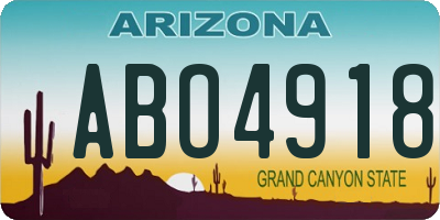 AZ license plate ABO4918
