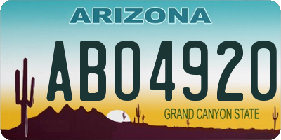 AZ license plate ABO4920