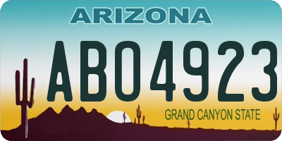 AZ license plate ABO4923