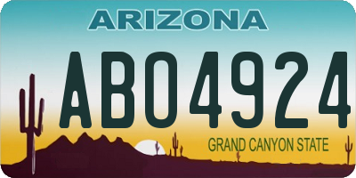 AZ license plate ABO4924
