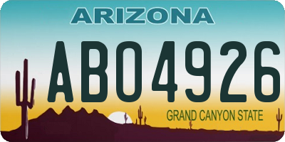 AZ license plate ABO4926