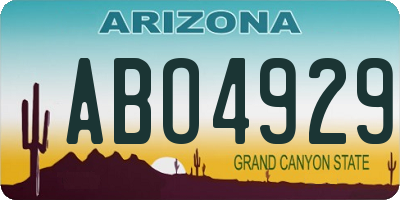 AZ license plate ABO4929