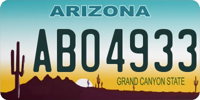 AZ license plate ABO4933