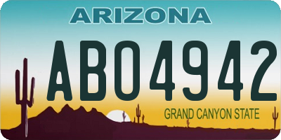 AZ license plate ABO4942