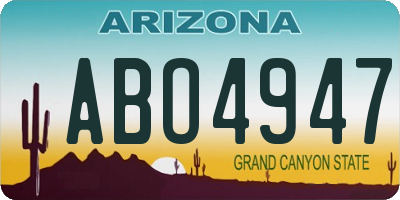 AZ license plate ABO4947