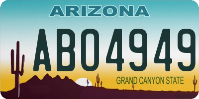 AZ license plate ABO4949