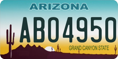 AZ license plate ABO4950