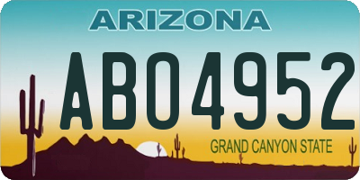 AZ license plate ABO4952