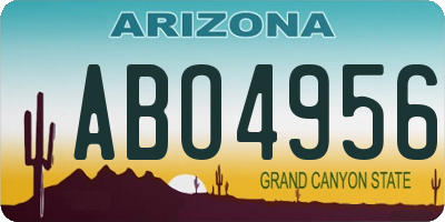 AZ license plate ABO4956