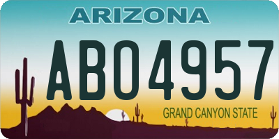 AZ license plate ABO4957