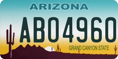 AZ license plate ABO4960