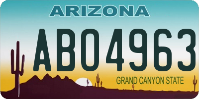 AZ license plate ABO4963