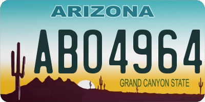 AZ license plate ABO4964