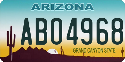 AZ license plate ABO4968