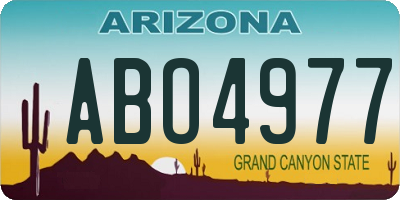 AZ license plate ABO4977