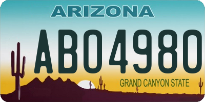 AZ license plate ABO4980