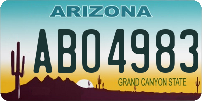 AZ license plate ABO4983