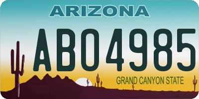 AZ license plate ABO4985