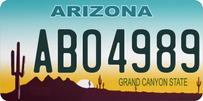 AZ license plate ABO4989