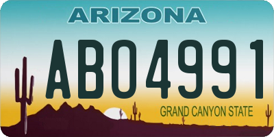 AZ license plate ABO4991