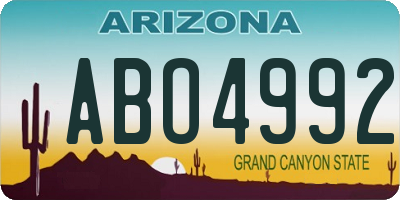 AZ license plate ABO4992