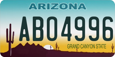AZ license plate ABO4996