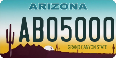 AZ license plate ABO5000