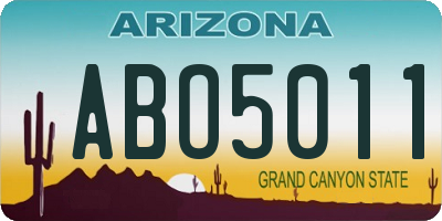 AZ license plate ABO5011
