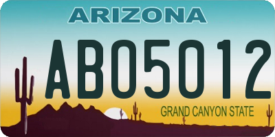 AZ license plate ABO5012