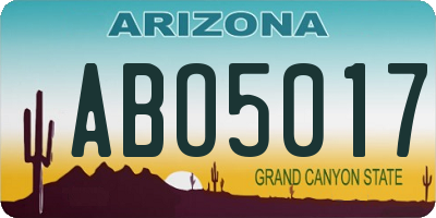 AZ license plate ABO5017