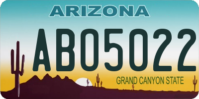 AZ license plate ABO5022