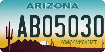 AZ license plate ABO5030