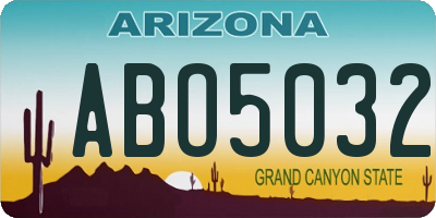 AZ license plate ABO5032