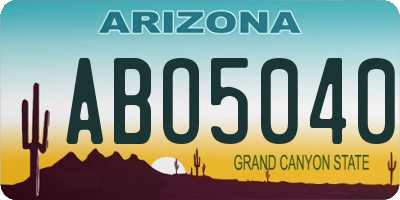 AZ license plate ABO5040