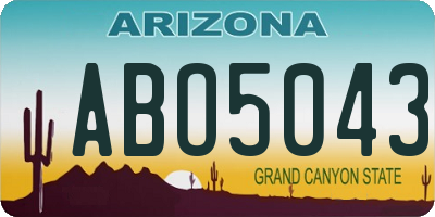 AZ license plate ABO5043