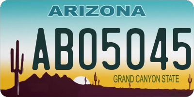 AZ license plate ABO5045