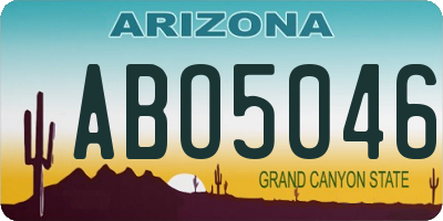 AZ license plate ABO5046