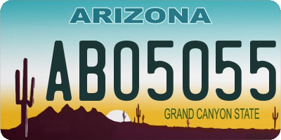 AZ license plate ABO5055