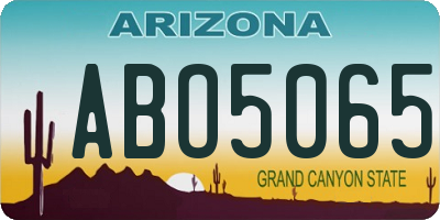 AZ license plate ABO5065