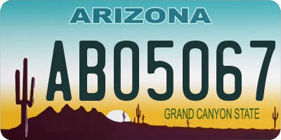 AZ license plate ABO5067