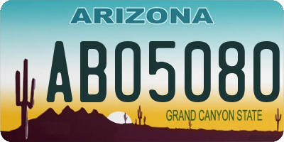 AZ license plate ABO5080
