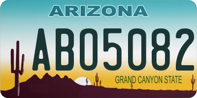 AZ license plate ABO5082