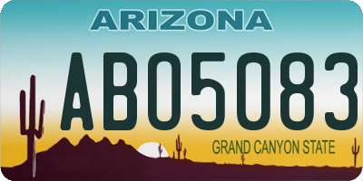 AZ license plate ABO5083