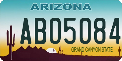 AZ license plate ABO5084