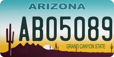 AZ license plate ABO5089