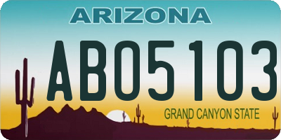 AZ license plate ABO5103
