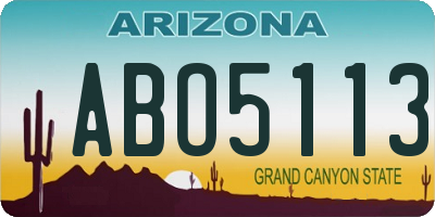 AZ license plate ABO5113